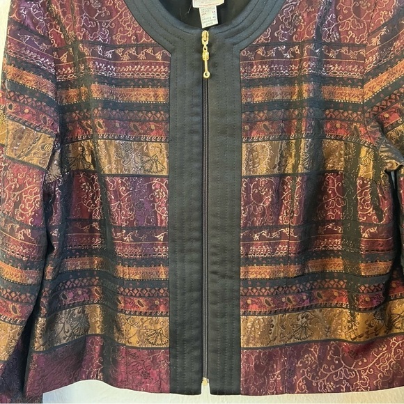 Vintage Joseph Ripkoff burgundy metallic sheen jacket - Picture 3 of 8